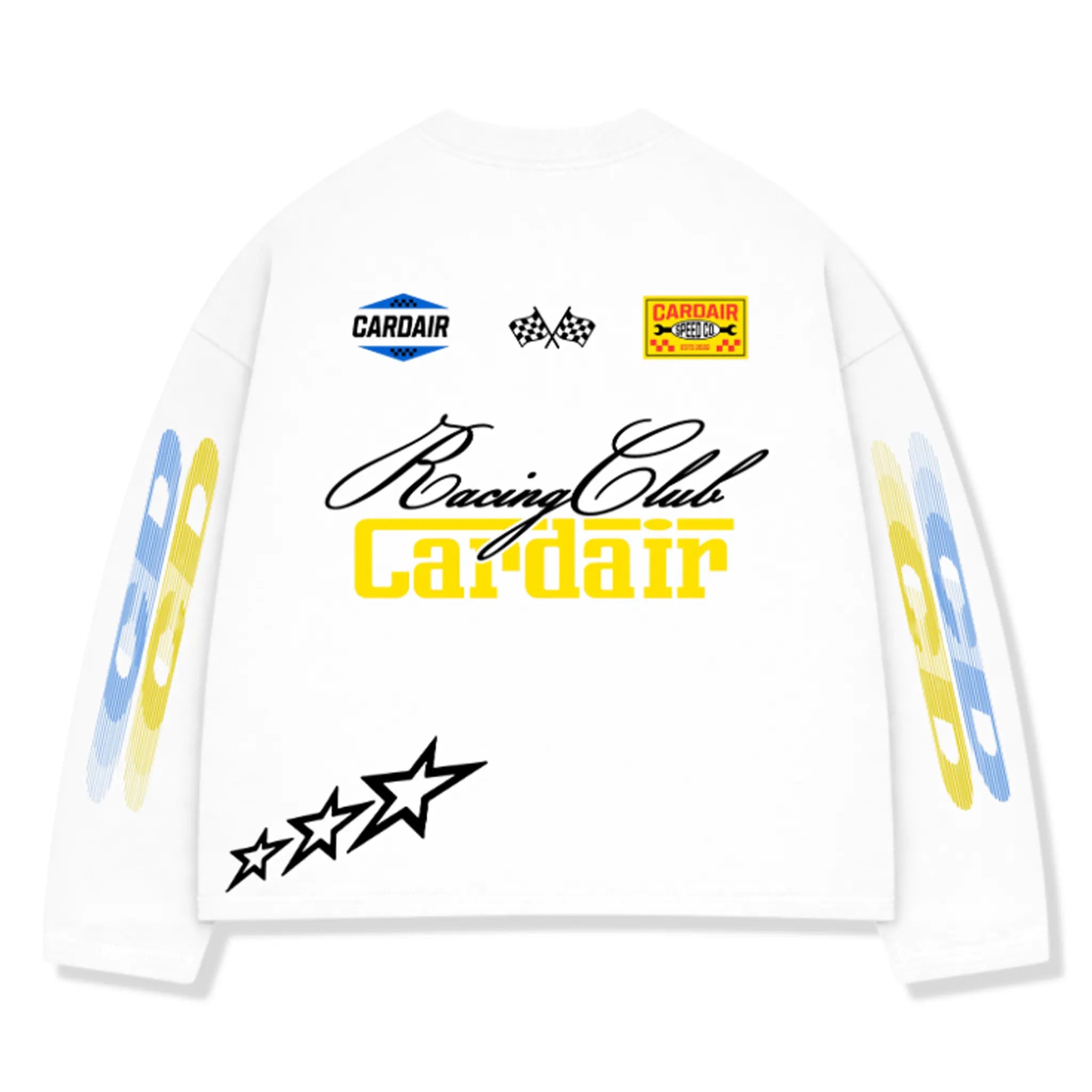 Front View of Cardair Racing Club L/S White T-Shirt